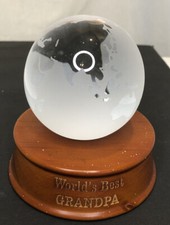 Paperweight Crystal World Globe Earth Clear Frosted Glass Ball 3" Worlds Best Gr