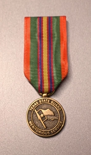 TXSG Miniature Meritorious Service Medal - Moiré Drape