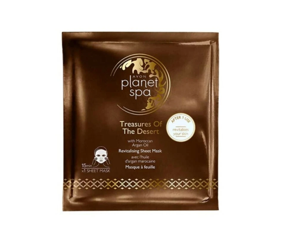 Avon Planet Spa Treasures Of The Desert Argan Oil Revitalising Sheet Face Mask - Image 2 of 4