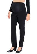 Womens Maternity Career Pant Slim Solid Black...