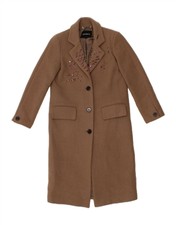 Max & Co. Womens Overcoat Uk 4 Xs Brown Wool As07