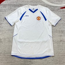 Vintage Manchester United Jersey XL White Blue Futbol The Red Devils Soccer MUFC