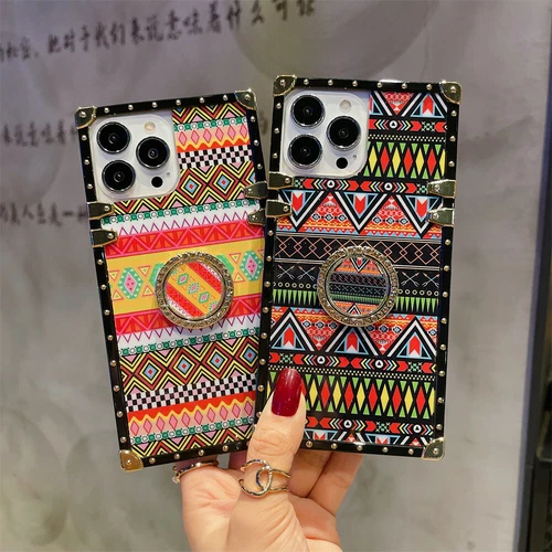 Luxury Ring Grid Totem Cover Case For 11 12 13 14 15 16 Pro Max XR XS 7 8 SE 16E - Picture 4 of 17
