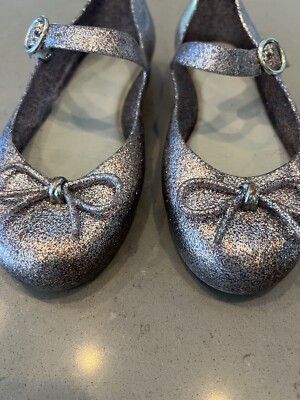 Mini Melissa Sweet Love Ballet Glitter Flats Jelly Shoes Girl Toddler Sz 12  Bow