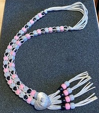 Black, Gray  Pink Beaded Necklace