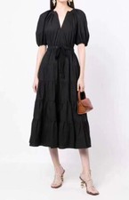 Women's UJ Cotton Short Sleeve Midi Dress for Women Black