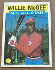 1986 Topps N.L. All Star #707 Willie McGee St. Louis Cardinals