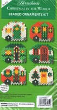 NEW HERRSCHNERS CHRISTMAS IN THE WOODS BEADED ORNAMENTS KIT SET OF 6