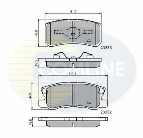 FOR MITSUBISHI PAJERO/SHOGUN 2.4 L COMLINE REAR BRAKE PADS CBP0905 - Picture 2 of 5