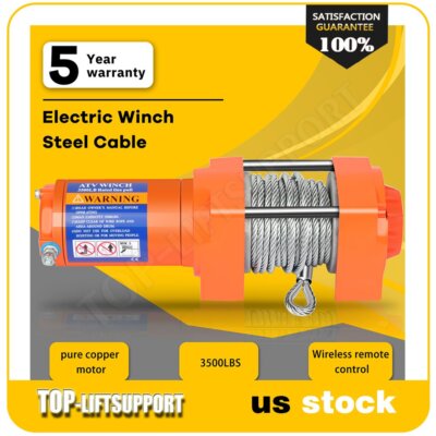 3500LBS Electric Winch Waterproof Truck Trailer Steel Rope Off-Road 4WD New