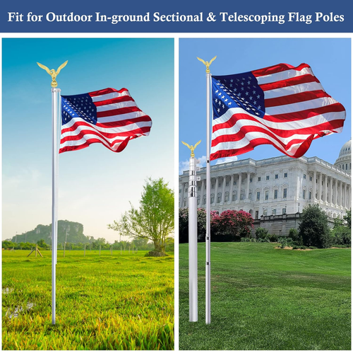 Gold Eagle Flag Pole Topper Ornament, Aluminum Alloy Eagle Finial -6.5Inch - 第 6/7 張圖片
