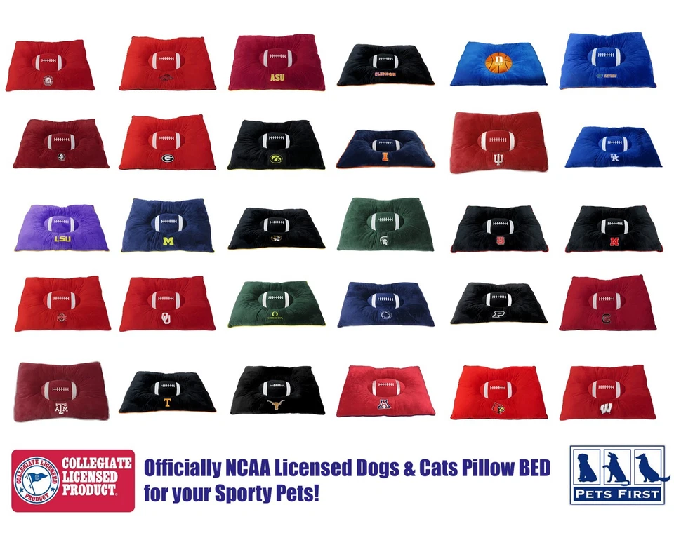 NCAA Soft & Cozy Plush Pillow Bed For Dogs & Cats Premium Quality Dog Pillow Bed - Image 2 of 2