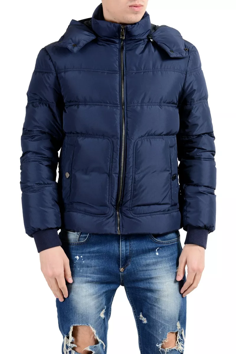 Versace Collection Homme Bas Bleu Capuche Fermeture Éclair Veste Parka  Taille S | eBay