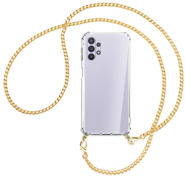 Handykette FüR Samsung Galaxy A32 5G Goldfarbene Kette (G) HüLle Mit Band Kordel-image
