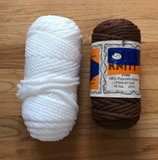 Vtg MACRAME CORD BROWN WHITE Approx 70 Yds EACH USA VGC