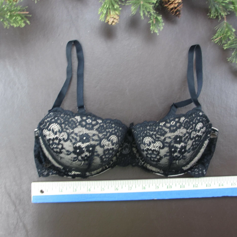 Sujetador Gilligan & O'Malley 36C Negro Encaje Acolchado Con Aros Cierre Ajustable Espalda Foto 2 de 4