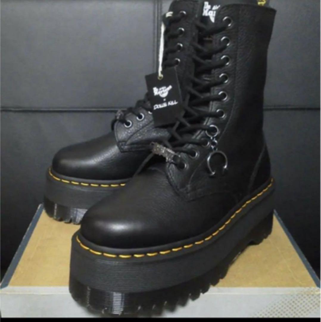 Dr. Martens 8-Hole Boots Dolls Kill UK3 Black Punk Style