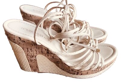 Schuhe  Louis Vuitton , Wedges/Espadrilles, Eierschale, Leder/Kork, Größe 40