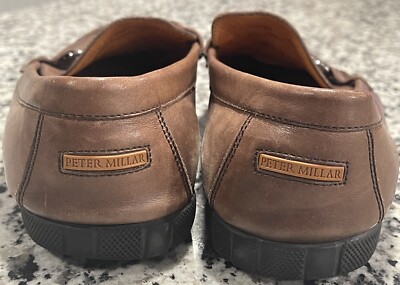 Peter Millar Mens Brown Leather‎ Bit Loafers MC00F40 Driving Shoes Size 11.5 M Peter Millar Mens Horse Bit Driving Loafers Leather Shoes  main image 2