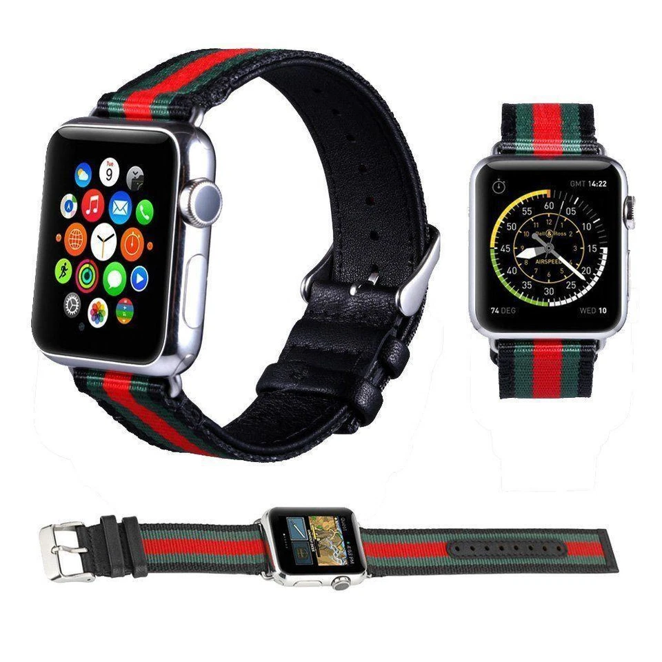 Correa de reloj de cuero de lujo para Apple Watch Series 5 6 7 8 9 42 mm 42 mm 45 mm Foto 2 de 4