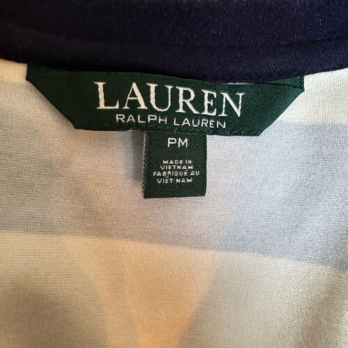 Lauren Ralph Lauren Hemdblusenkleid dunkelblau gestreift Rüschenärmel Gr. M Petite - Bild 6 von 9