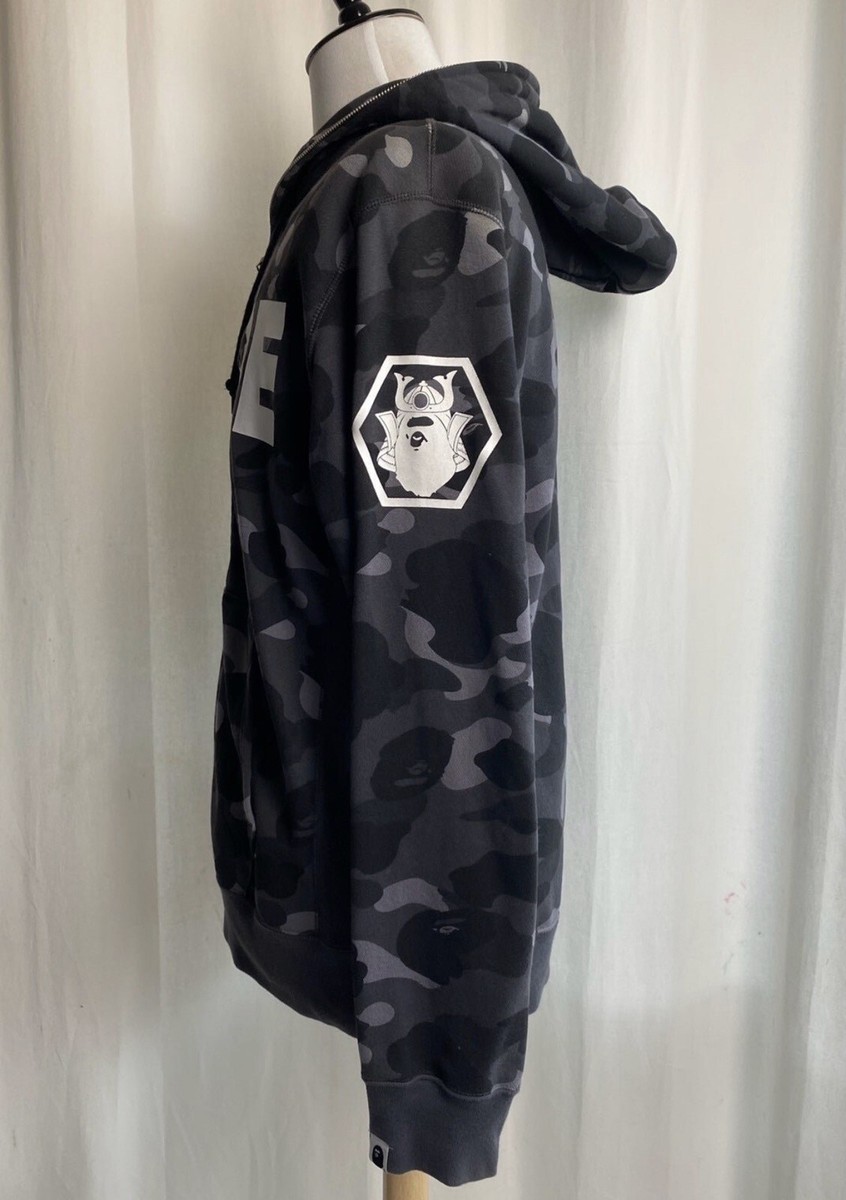 Undefeated A Bathing Ape Bape Black Camo Full Zip Hoodie Men's