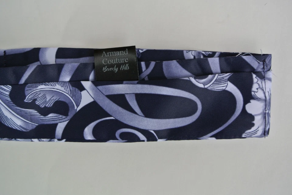 Combo cuadrado de bolsillo Ascot Cravat satinado floral púrpura blanco mezcla de seda Foto 4 de 4