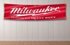 Milwaukee Tools Auto Parts Banner 2x8ft Garage Wall Art & Outdoor workshop
