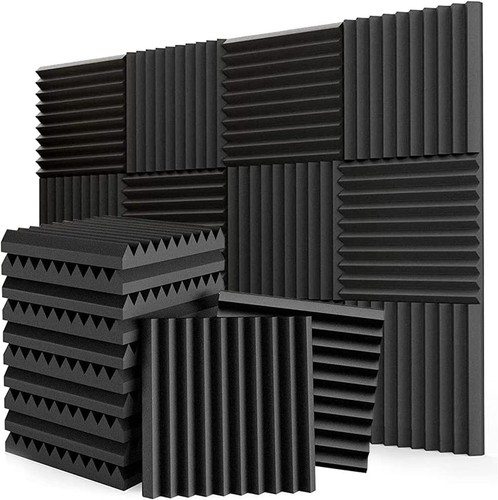 12~96Pcs Acoustic Wall Panels Studio Sound Noise Proofing Insulation Foam Black - Picture 16 of 16