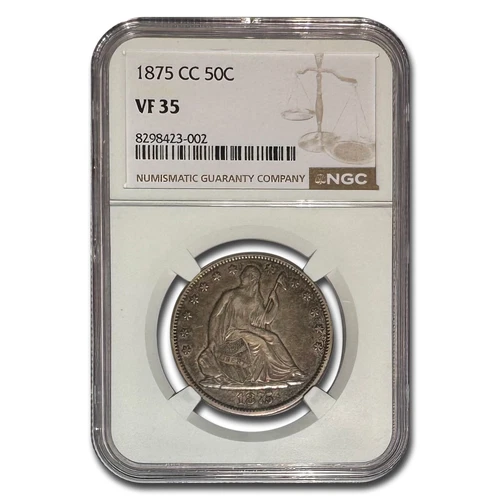 1875-CC Liberty Seated Half Dollar VF-35 NGC