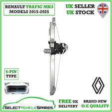 OE NEW RENAULT TRAFIC MK3 FRONT RIGHT WINDOW REGULATOR & MOTOR (6-PIN) 2015-2025
