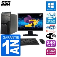 PC Tour Lenovo M83 Ecran 19" Intel G3220 RAM 16Go SSD 240Go Windows 10 Wifi