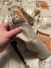 Mid Century 1 Yard+ Tan Rectangles Italy Scenes Printed Curtain Slub Fabric Vint — photo 8
