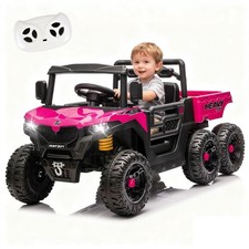 24V 400W Kids Ride On Car Electric Dump Truck Six-wheel 1.86-3.11 MPH 4WD Remote