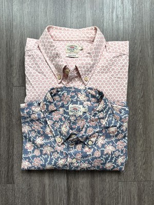 Lot of 2 Faherty Breeze Shirt Mens Large Hemp Blend/ Organic Cotton Button Up SS
