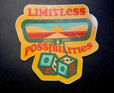 Dutch Bros Limitless Possibilities Dice And Rearview Mirror Sticker