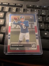 2025 Donruss Optic - Jaxson Dart 2015 Retro #2 SP - Rookie Giants Red White Blue