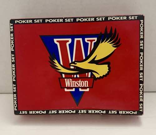 Winston Poker Set Vintage 1993 Winston Tobacco - 2 Decks of Cards & 200 Chips - Picture 2 of 18