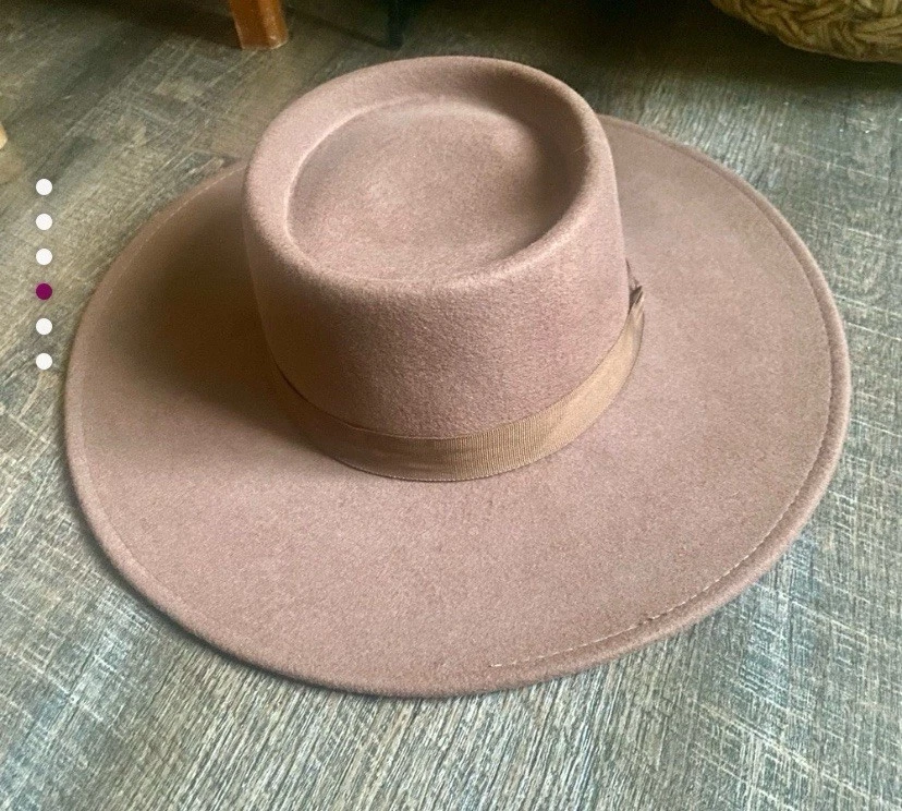 Sombrero NINE WEST Diseñador Mujer Fieltro Lana Flojo Ajustable Banda Interior Foto 2 de 4