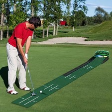 Golf Putting Matt with Ball Return Portbale Indoor Putting Green Trainning Aids