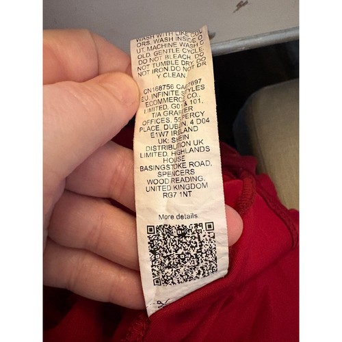 WHIMSIGOTH Damen Minikleid Y2K rot Netz gefüttert Langarm rückenfrei Witchy M - Bild 9 von 9