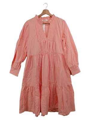 SOFIE SCHNOOR Freizeitkleid Midi Rüschen Baumwolle Rosa Gr. 36 S