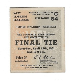 1951 FA Cup Final Newcastle United/Utd v Blackpool TICKET