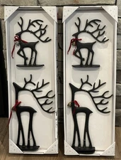 Aldi Merry Moments Sculpted Reindeer Dramatic Black Finish, 14.5” And 9”