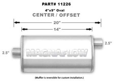 Magnaflow 4 X 9 Oval Muffler 11226 - 2.5 Offsetcenter - 14 Body