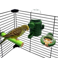 Parrot Water Feeder Bird Water Bottle Parrot Food Feeder with Perch Stand Bir...