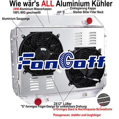3 Reihig Kühler Shroud Fan Für 1966-79 Ford F100 F150 F250 F350 Bronco V8 Gas DE