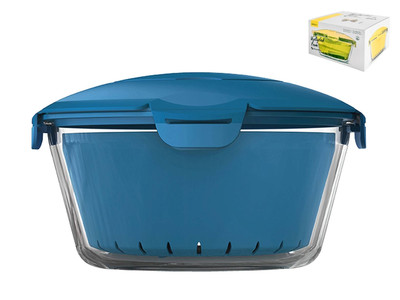 Reiskocher Mikrowelle Zest Mit Blau Liter 2,2 Durchsichtig Pasabahce