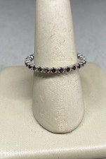 Sterling Silver 925 Garnet Eternity Band Size 10