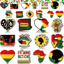 Black History Month Wood Ornaments Set of 36